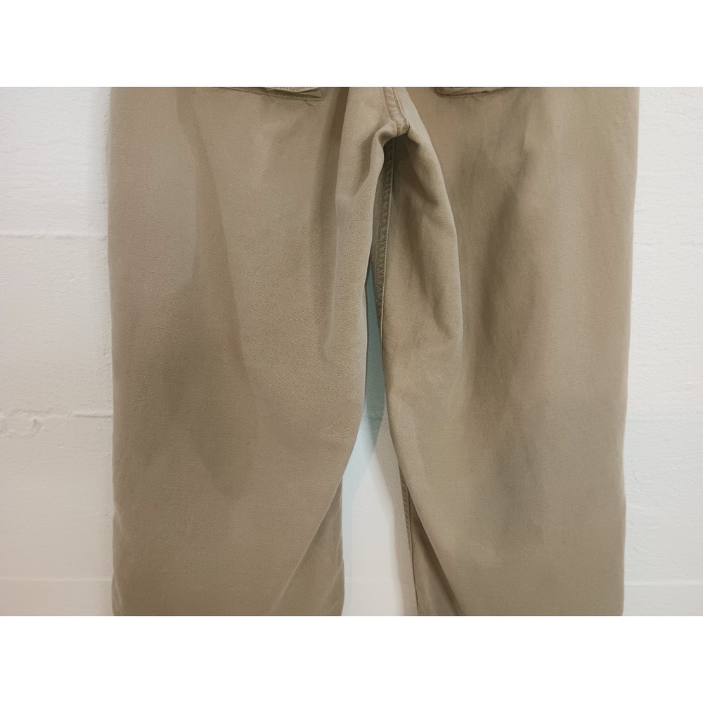 Gap Linen Cotton Canvas Straight Leg Roll Tab Utility Pants Drawstring Pocket 34 - Picture 9 of 16